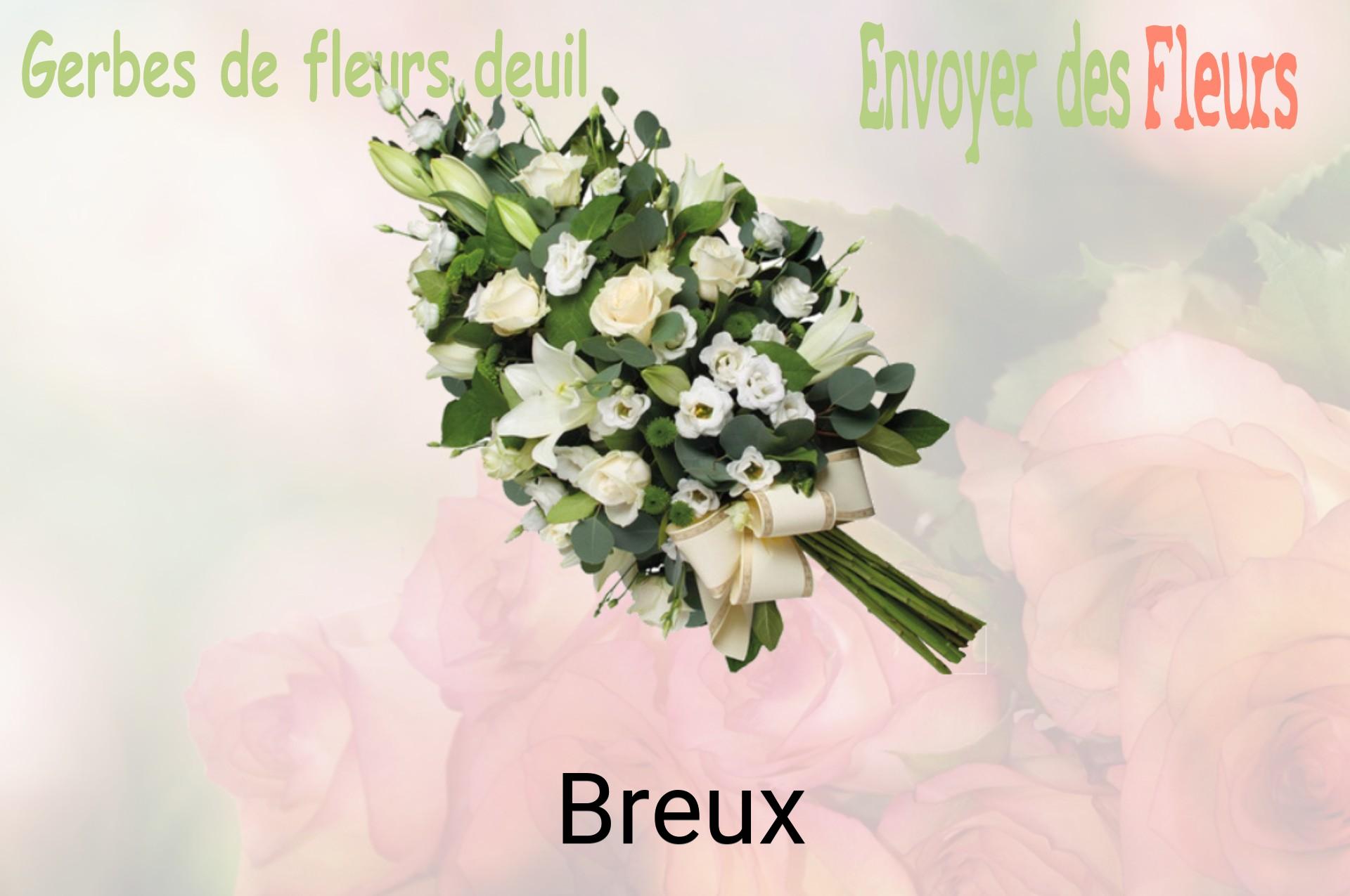 Gerbe de fleurs de deuil livrée à Breux